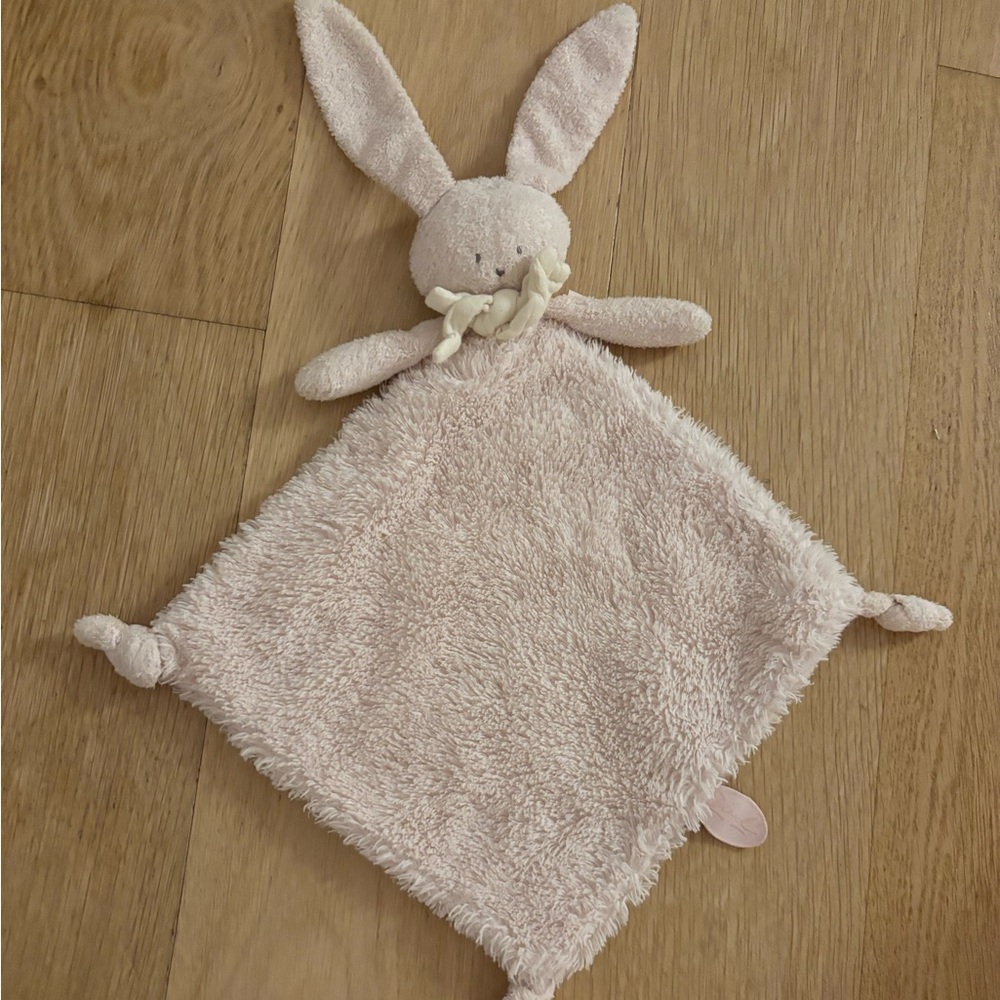 Dimpel Plush Bunny Lovey Blankie - Pale Blush Pink